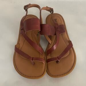 Born Thong Favigana Leather Strappy Slingback Sandal. Size 7m. EUC.